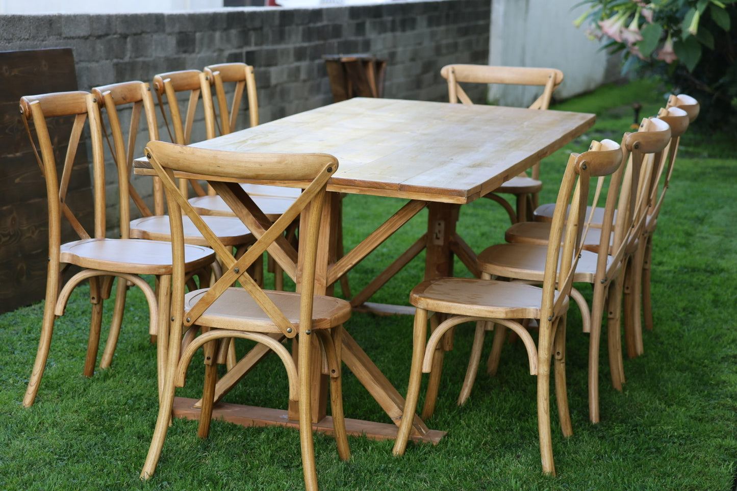 Natural Wood Farm Table Rental