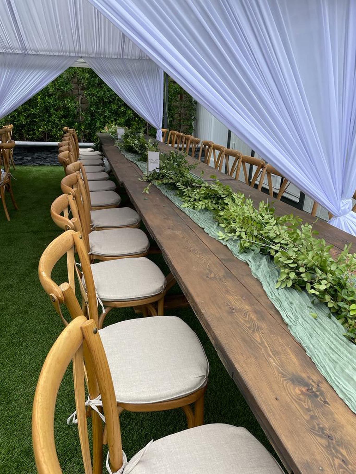 Natural Wood Cross Back Chair