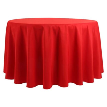 120” Red Polyester Round Tablecloth