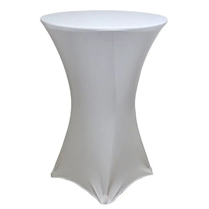 White Cocktail Spandex Table Cover- 30” table