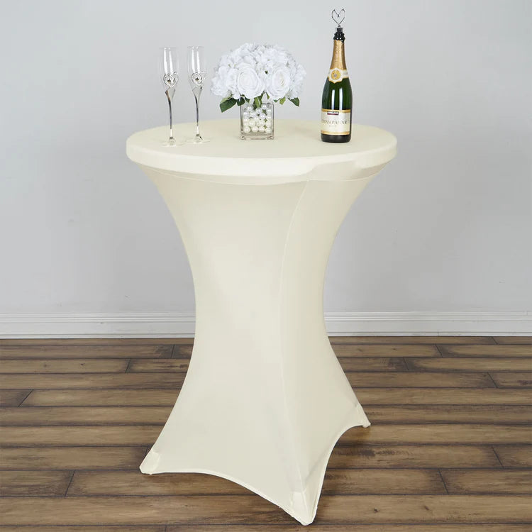 Ivory Cocktail Spandex Table cloth- 30” tables