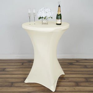 Ivory Cocktail Spandex Table cover- 30” tables