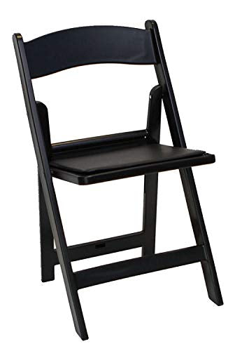 Black Padded Folding Resin Chair Rental