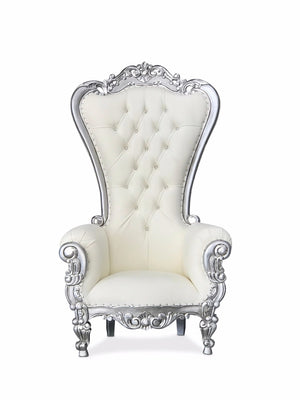 High Back Throne Chair - Silver
