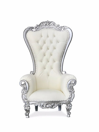 High Back Throne Chair - Silver