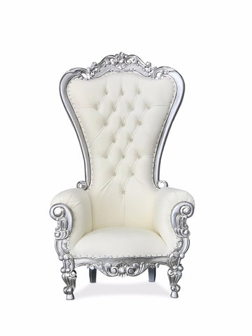 High Back Throne Chair - Silver