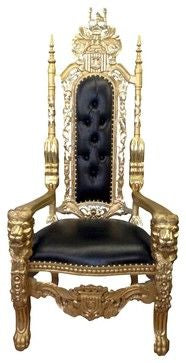 King Throne Chair - Gold and Black