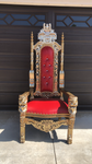 King Throne Chair - Gold and Red