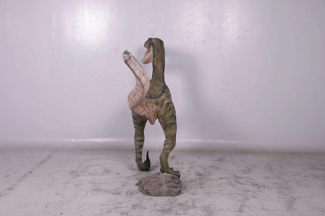 Green Velociraptor Dinosaur Statue