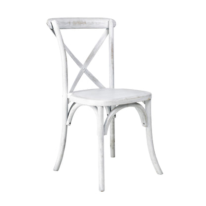 White Wash Cross Back Chair