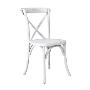 White Wash Cross Back Chair