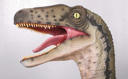 Green Velociraptor Dinosaur Statue