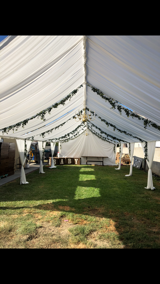 10x40 tent and drapery
