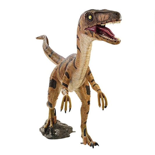 Brown Velociraptor Dinosaur Statue