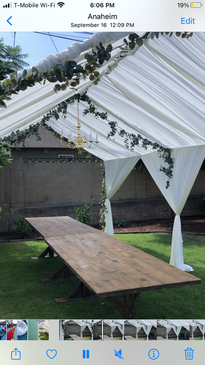 10x40 tent and drapery
