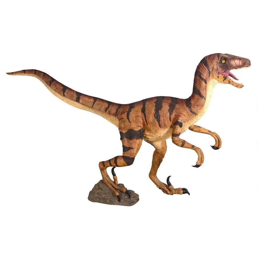 Brown Velociraptor Dinosaur Statue